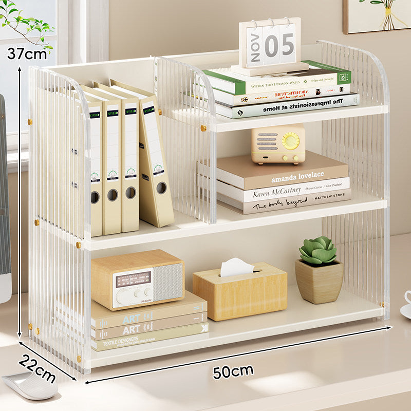Gekrümmtes Acrylpanel Dual-Compartment Schreibtisch Buch- und Dokumentenorganisator