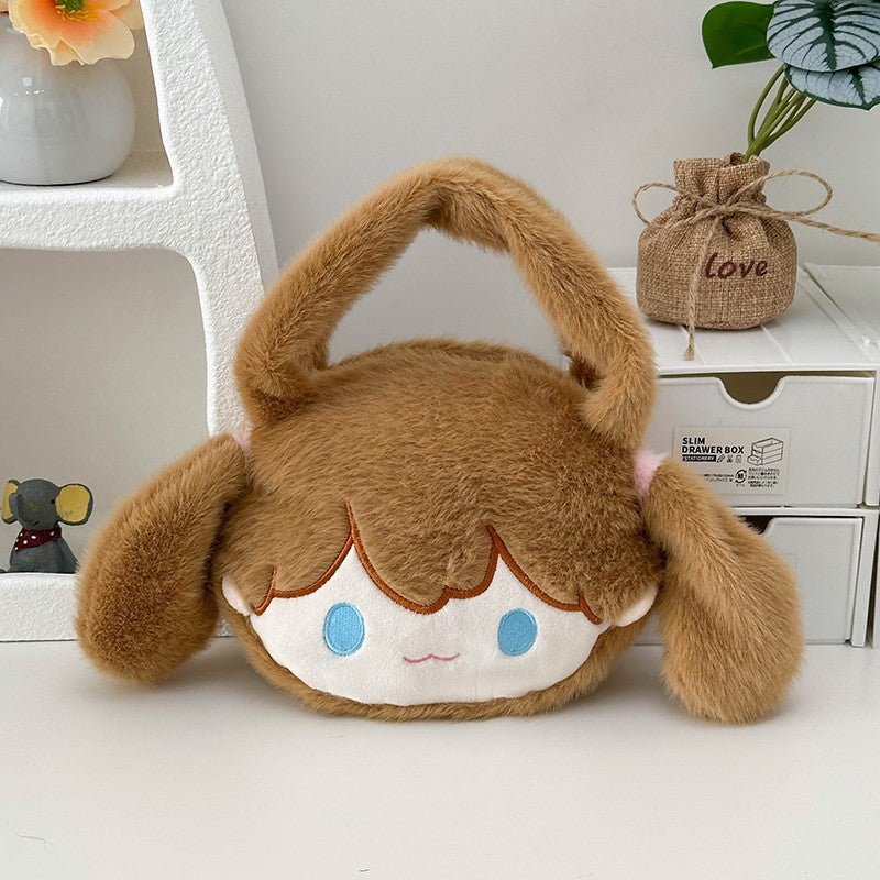 Verspielte Plüschhandtasche mit Ohren und Charakterdesign Karnz