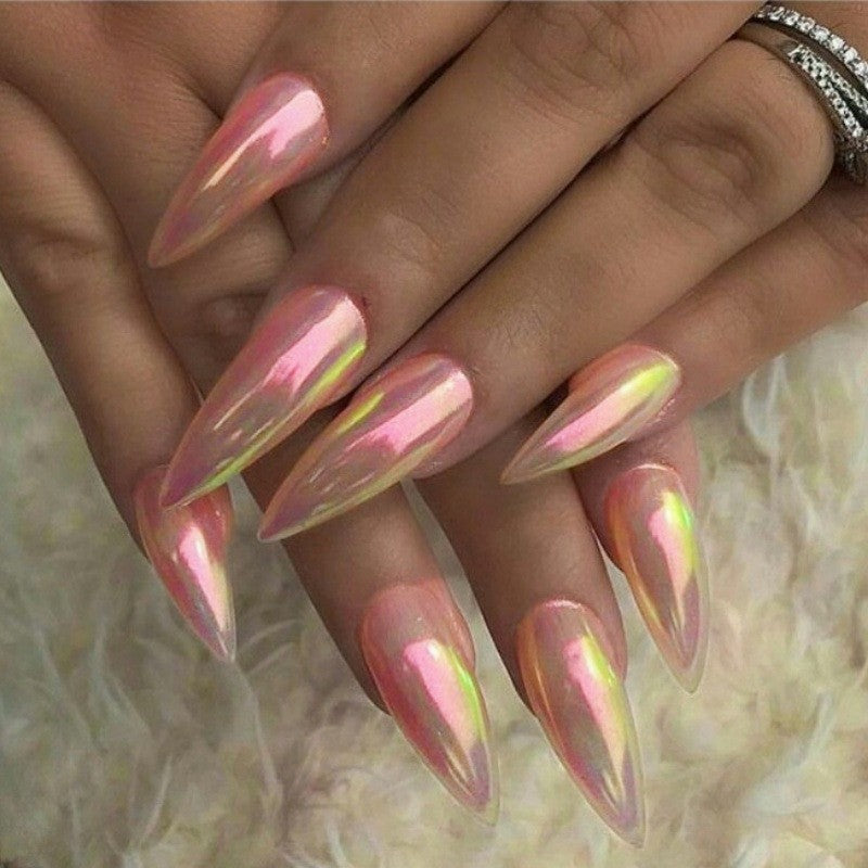 Shimmery Stiletto Press-On Nagelkunst Karnz