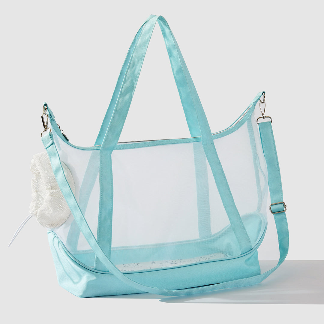 Damen transparente Strandtasche mit robusten Henkel und praktischem Innenfach Karnz