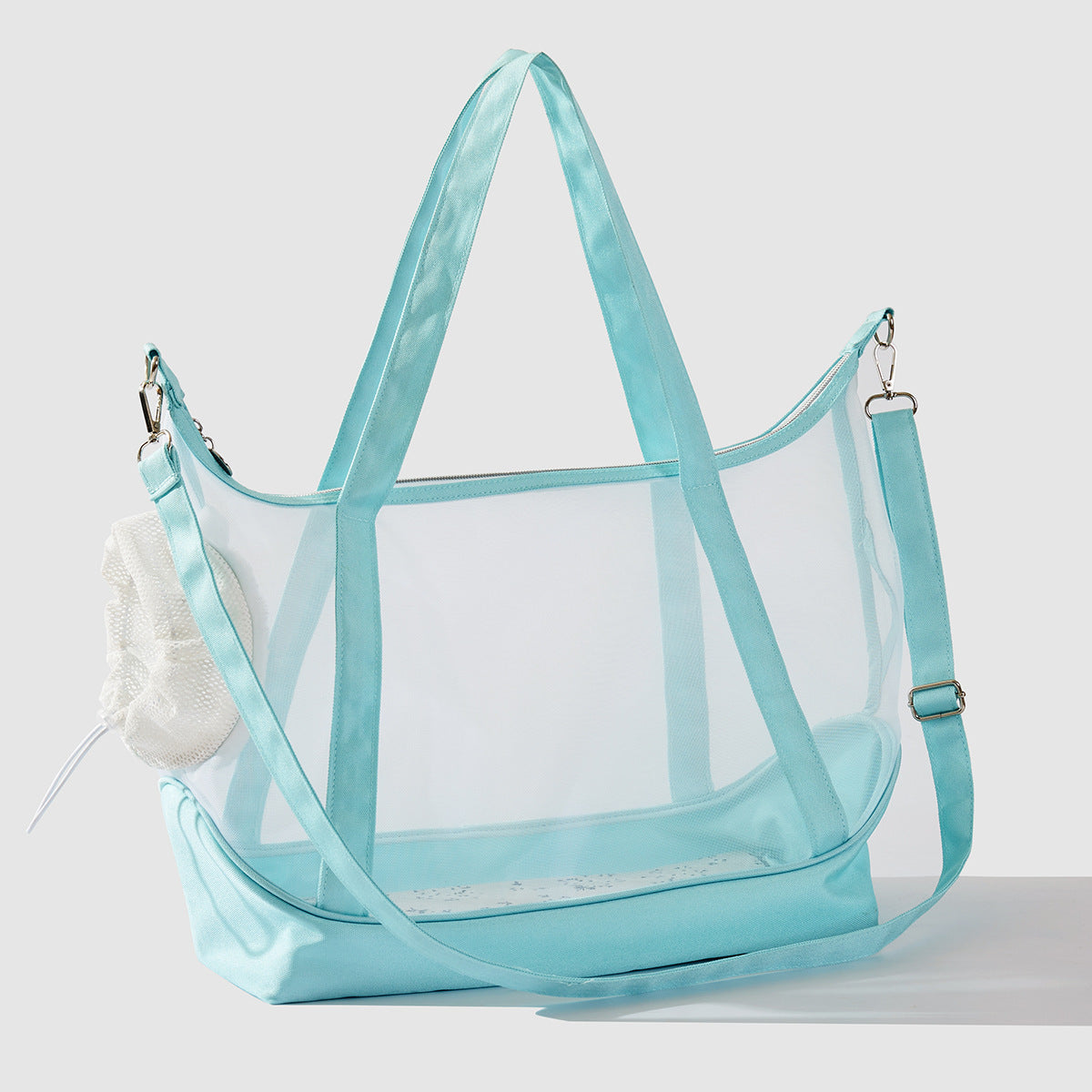 Damen transparente Strandtasche mit robusten Henkel und praktischem Innenfach Karnz