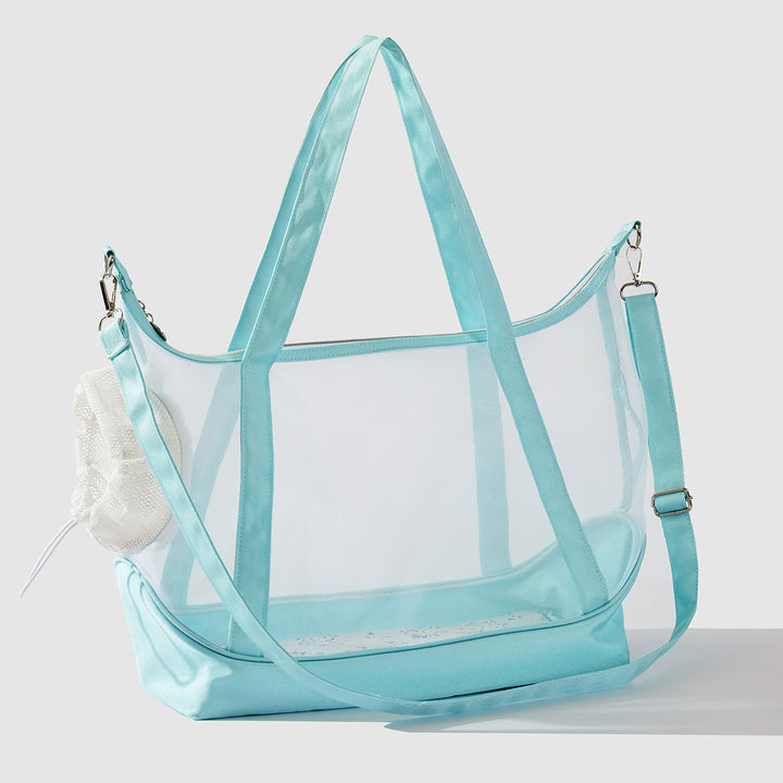 Damen transparente Strandtasche mit robusten Henkel und praktischem Innenfach Karnz