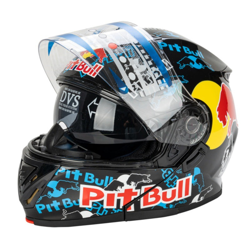 Vollgesichts-Motorradhelm mit Grafikdesign Karnz