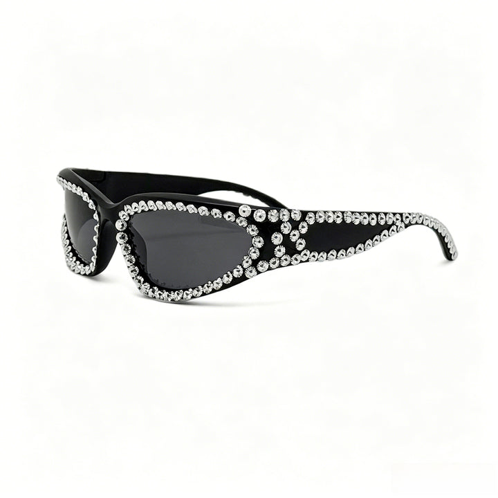 Damen Fashion-Sonnenbrille mit luxuriösem Kristallbesatz Karnz