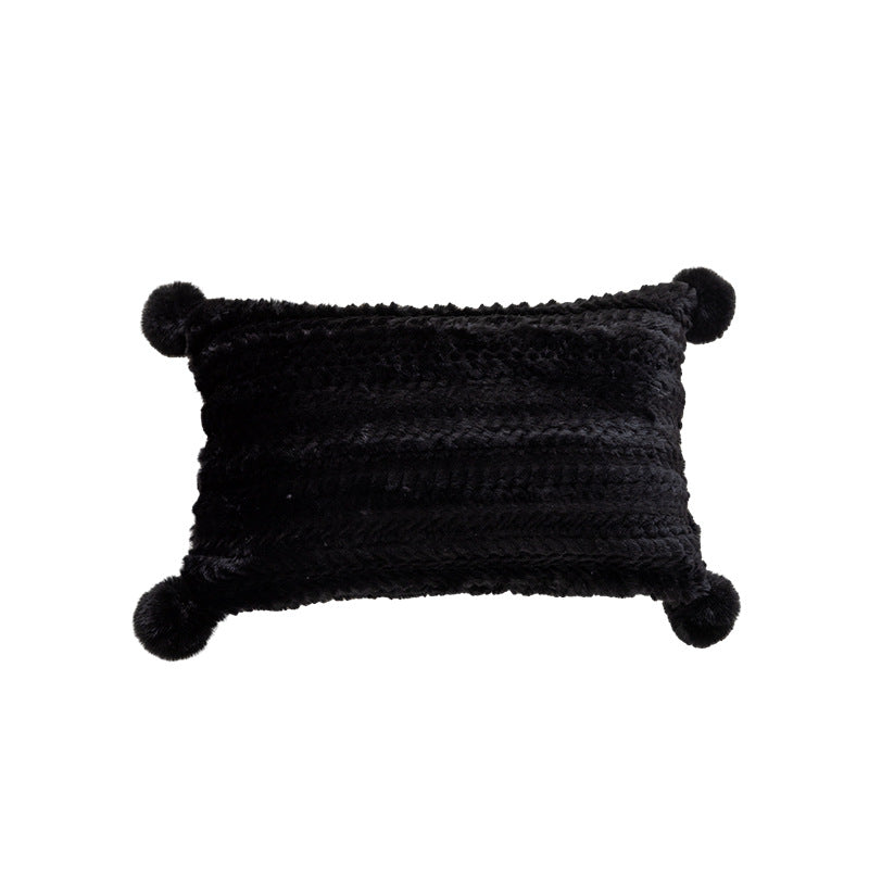 Strukturierter Pom-Pom Dekokissen