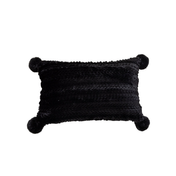 Strukturierter Pom-Pom Dekokissen