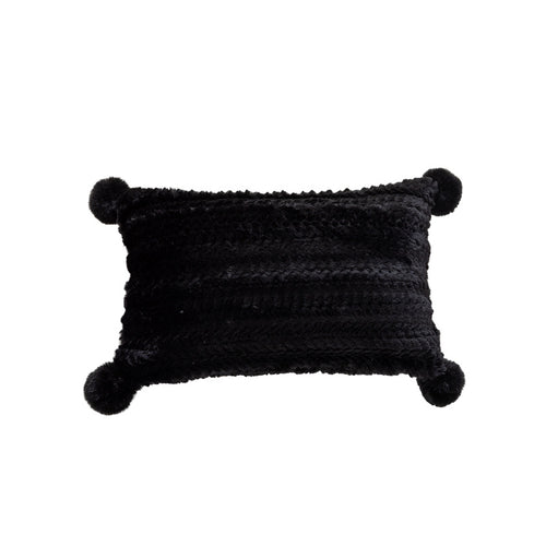 Strukturierter Pom-Pom Dekokissen