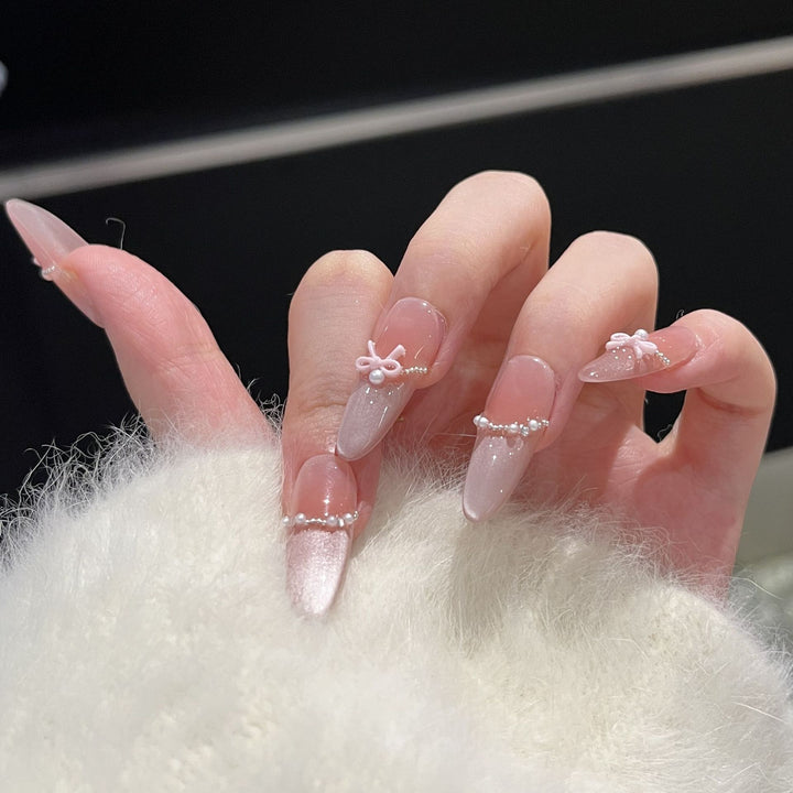 Elegante dekorative Stiletto Press-On Nägel Karnz