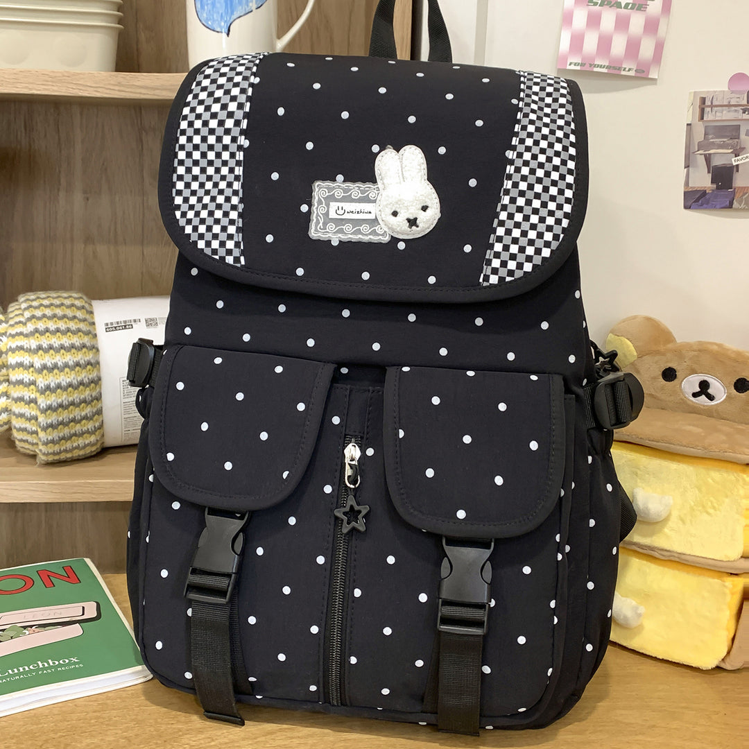 Niedlicher Illustrierter Polka Dot Rucksack Karnz