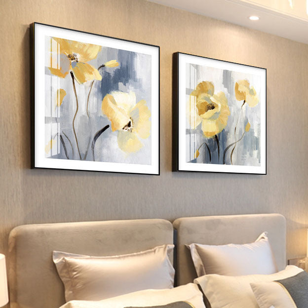 Elegante Blumen Wandkunst Set