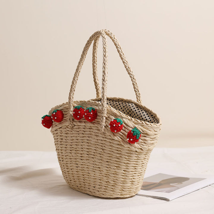 Damen Handgefertigte Strohtasche Karnz