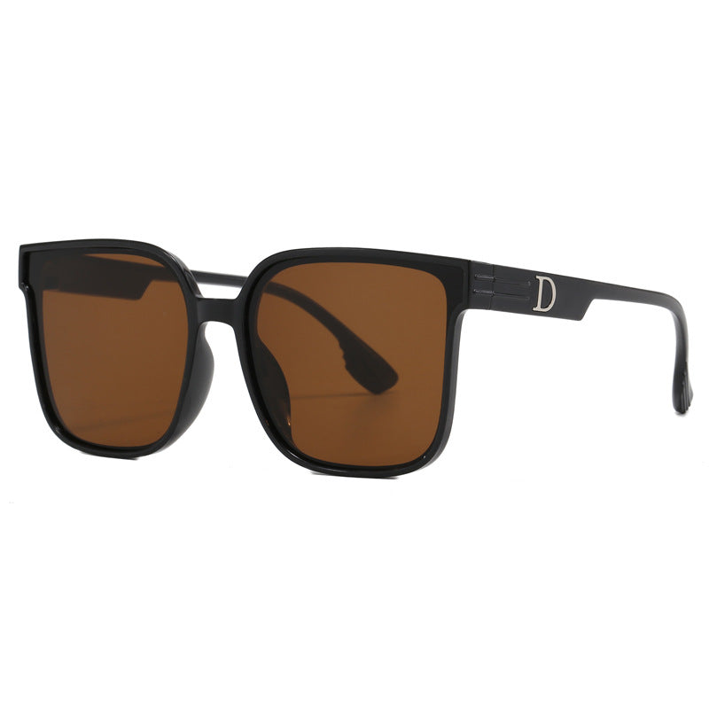 Damen stylische quadratische Sonnenbrille mit transparentem Rahmen Karnz