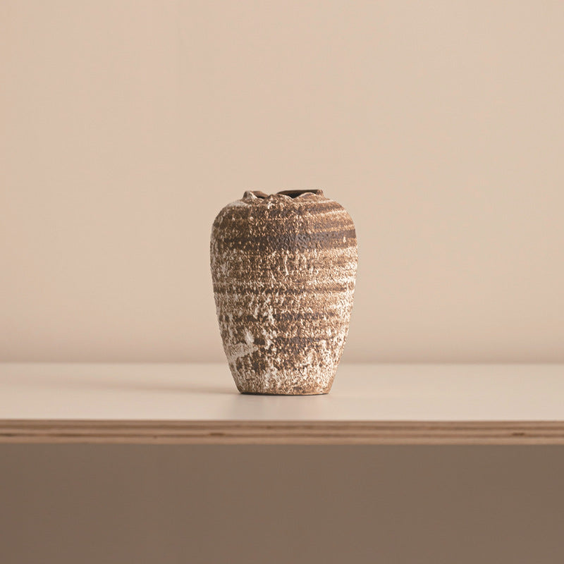 Rustikale strukturierte Keramik-Blumenvase