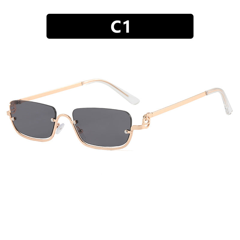 Damen Modische quadratische Sonnenbrille mit elegantem Metallgestell Karnz