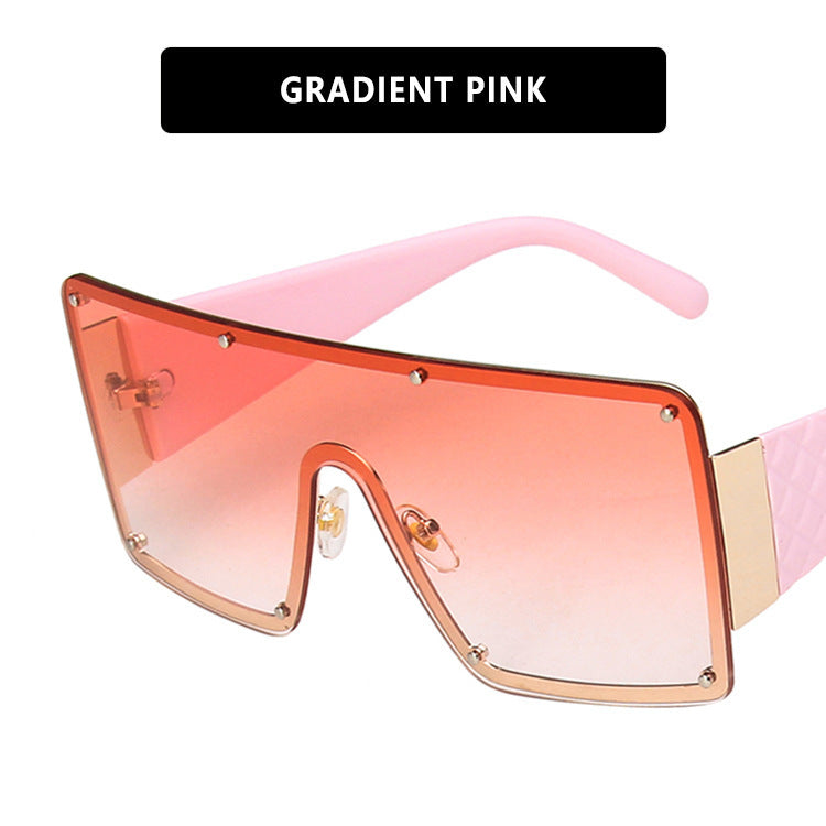 Damen geometrische Oversized-Sonnenbrille mit gradienten Gläsern Karnz