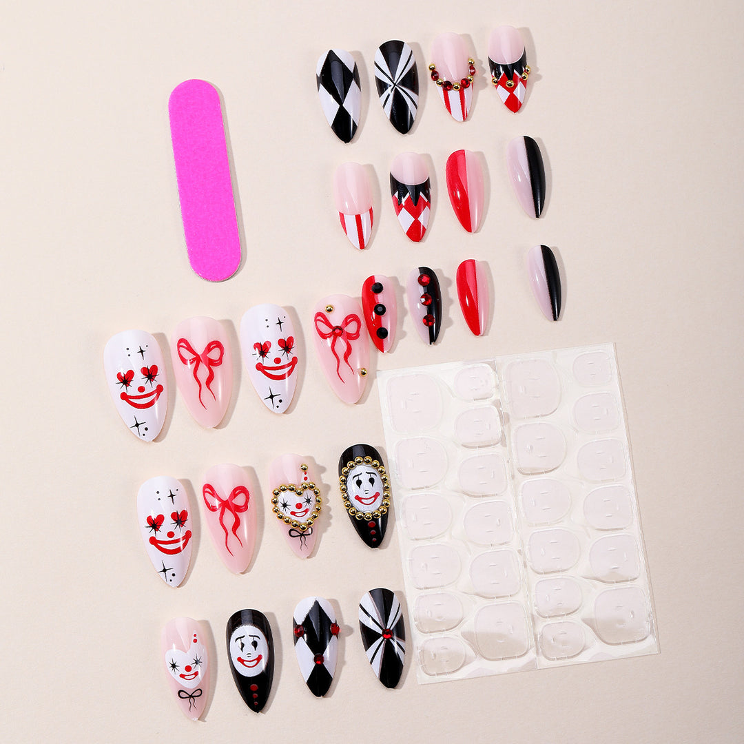 Künstlerische 3D-Clown-Themen-Nagelkunstverlängerungen Karnz
