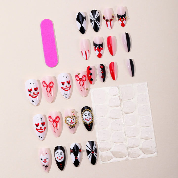 Künstlerische 3D-Clown-Themen-Nagelkunstverlängerungen Karnz