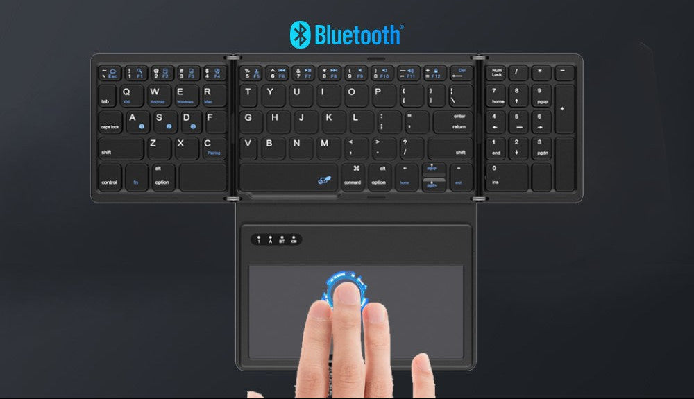 Ultra-Slim Tragbare Bluetooth-Tastatur mit Touchpad Karnz