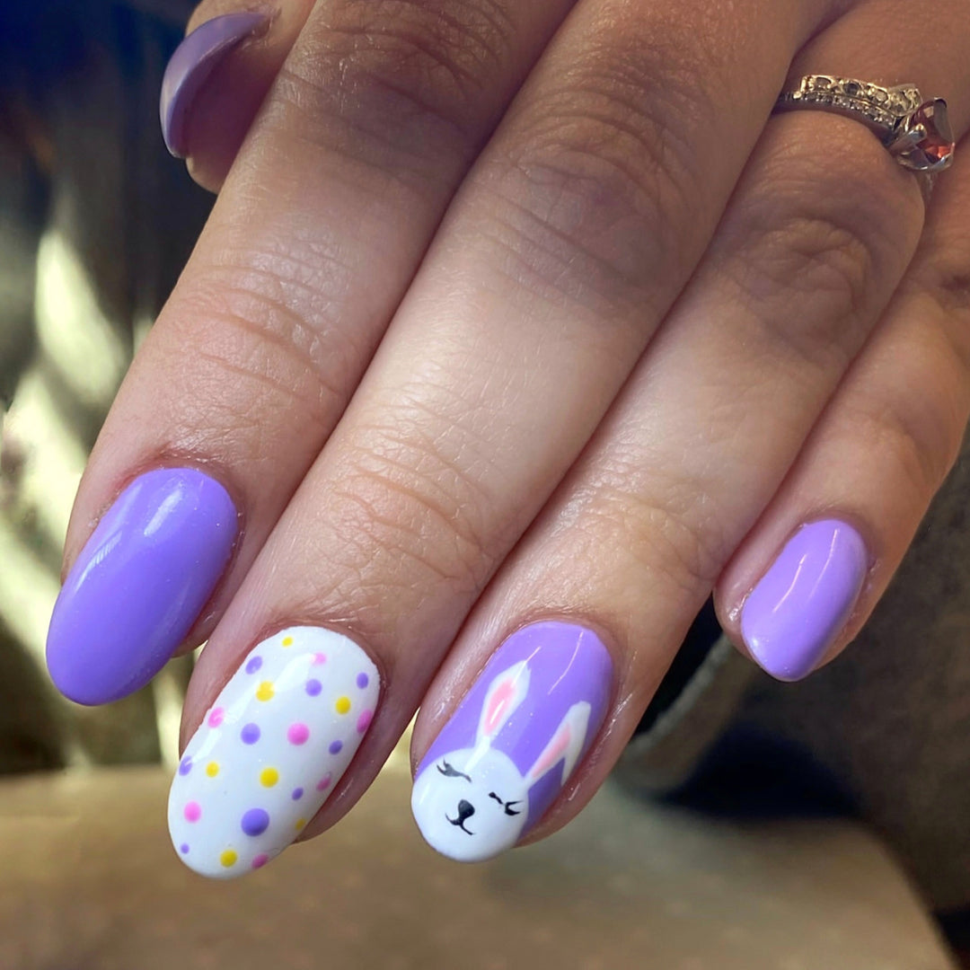 Themenbunny und Punktemuster Press-On Nail Art Set