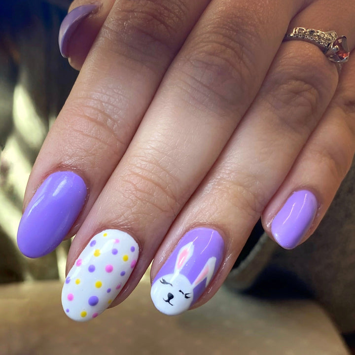 Themenbunny und Punktemuster Press-On Nail Art Set