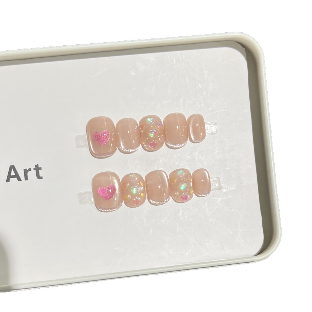 Heart-Accent Press-On Nail Set Karnz