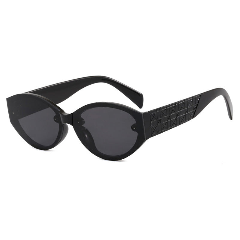 Damen extravagante Cat-Eye Sonnenbrille mit strukturiertem Rahmen Karnz