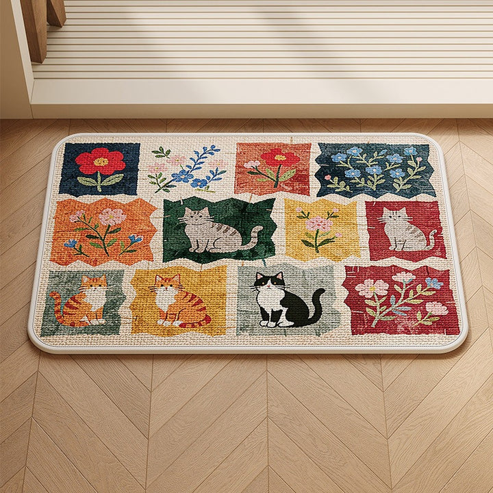 Patchwork Katzen-Themen Teppich