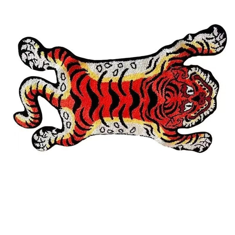 Tiger-förmiger gestickter Akzentteppich