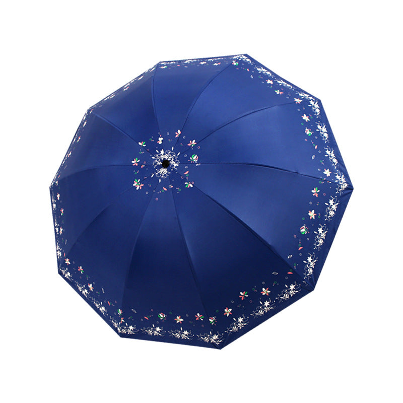 Damen Faltbarer Regenschirm mit floralen Mustern Karnz