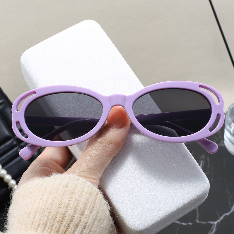 Damen modische Sonnenbrille mit ovalem Rahmen und einzigartigem Design Karnz
