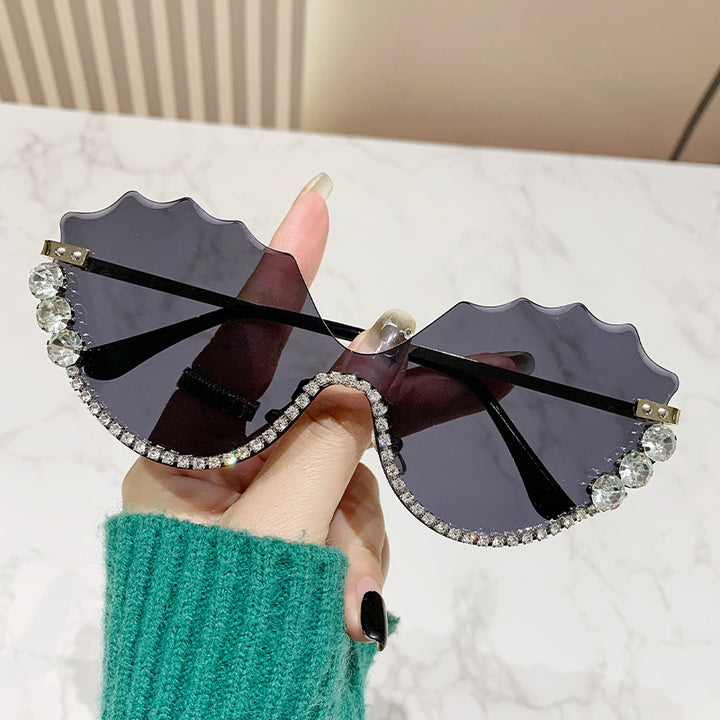 Luxus mit Strass verziertes Schild Sonnenbrille