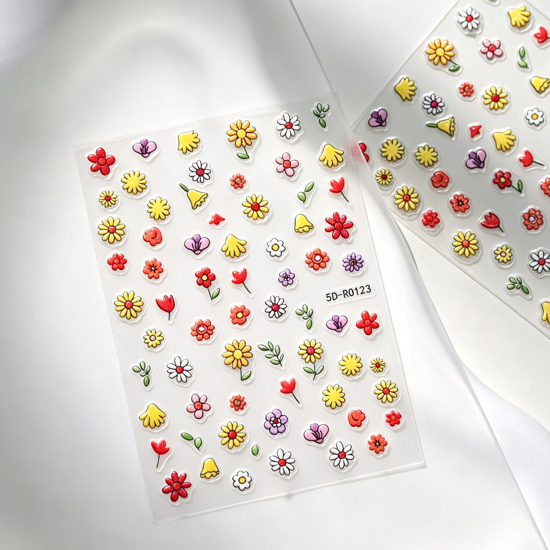 Dekorative 3D Blüten- und Schmetterling-Nagelkunst Charms