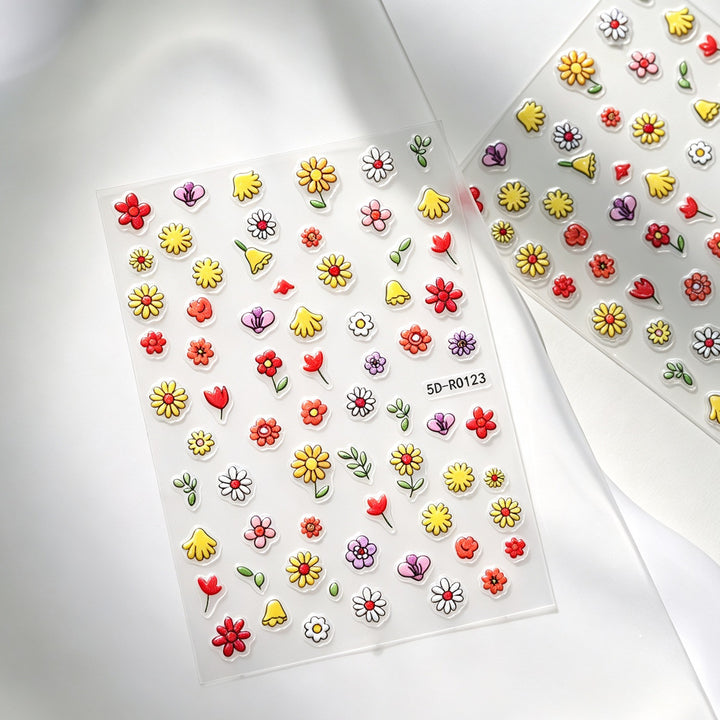 Dekorative 3D Blüten- und Schmetterling-Nagelkunst Charms