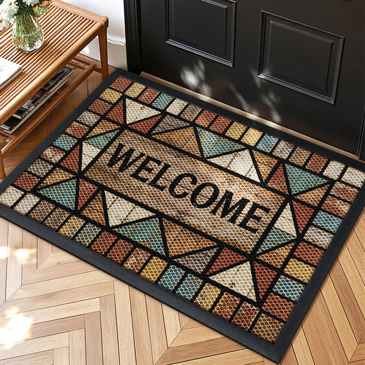 Dekorative Willkommensmatte mit geometrischem Design