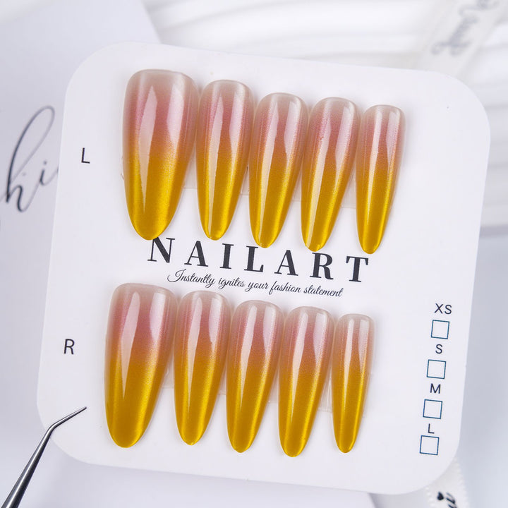Künstlerisches Stiletto Press-On Nagelset mit floralem Schmuck Karnz