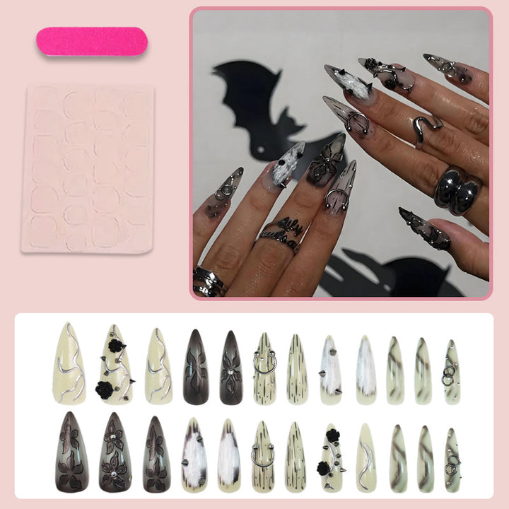Kunstnagelset mit kreativen Halloween-Motiven und hochwertigen Verzierungen Karnz