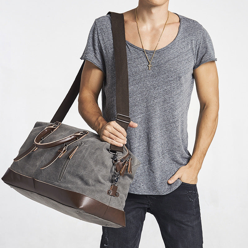 Geräumige Reisetasche Aus Robustem Canvas und Leder Karnz