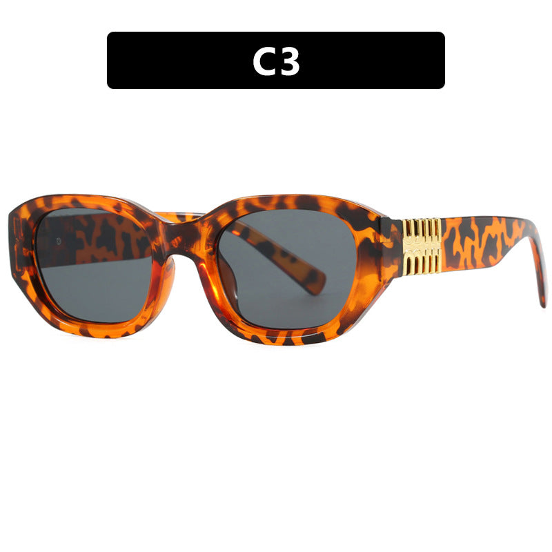 Damen modische Sonnenbrille mit einzigartigem, geometrischem Design und eleganten Akzenten Karnz