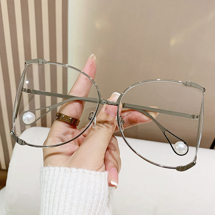 Damen modische Brille mit elegantem Perlendekor Karnz