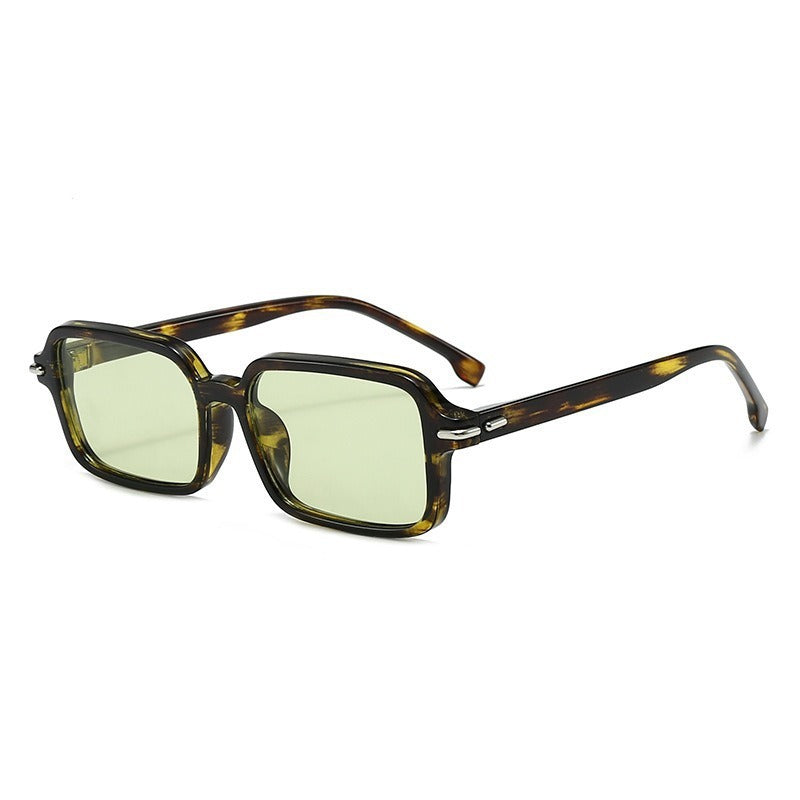 Damen modische quadratische Sonnenbrille mit stilvollem Kunststoffrahmen und blauen Gläsern Karnz