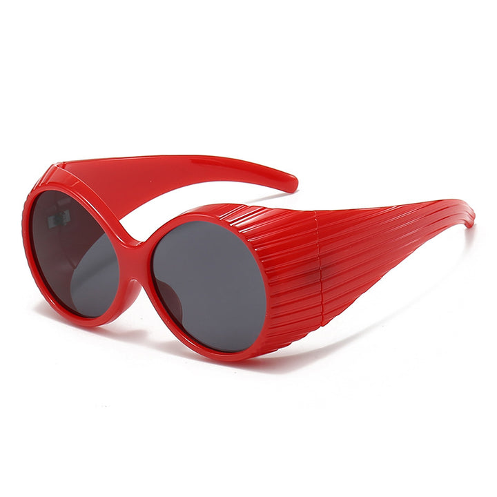 Damen Oversized Cat-Eye Sonnenbrille mit stilvollem, strukturiertem Rahmen Karnz