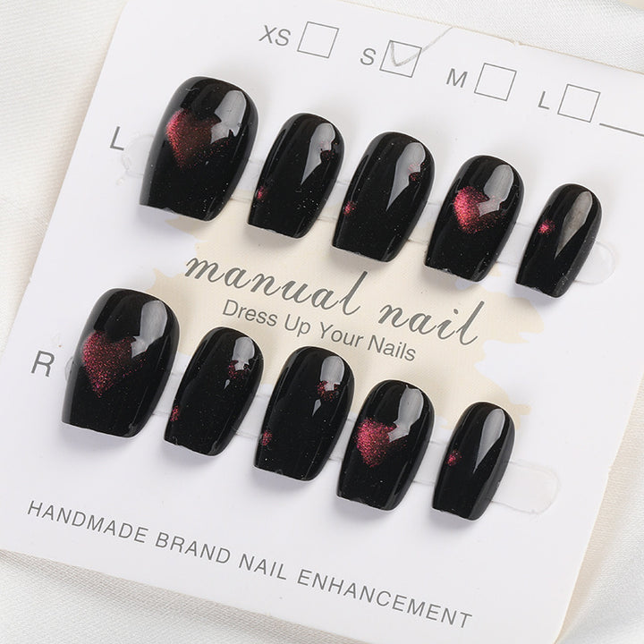 Herz Muster Druck-on-Nagelset Karnz
