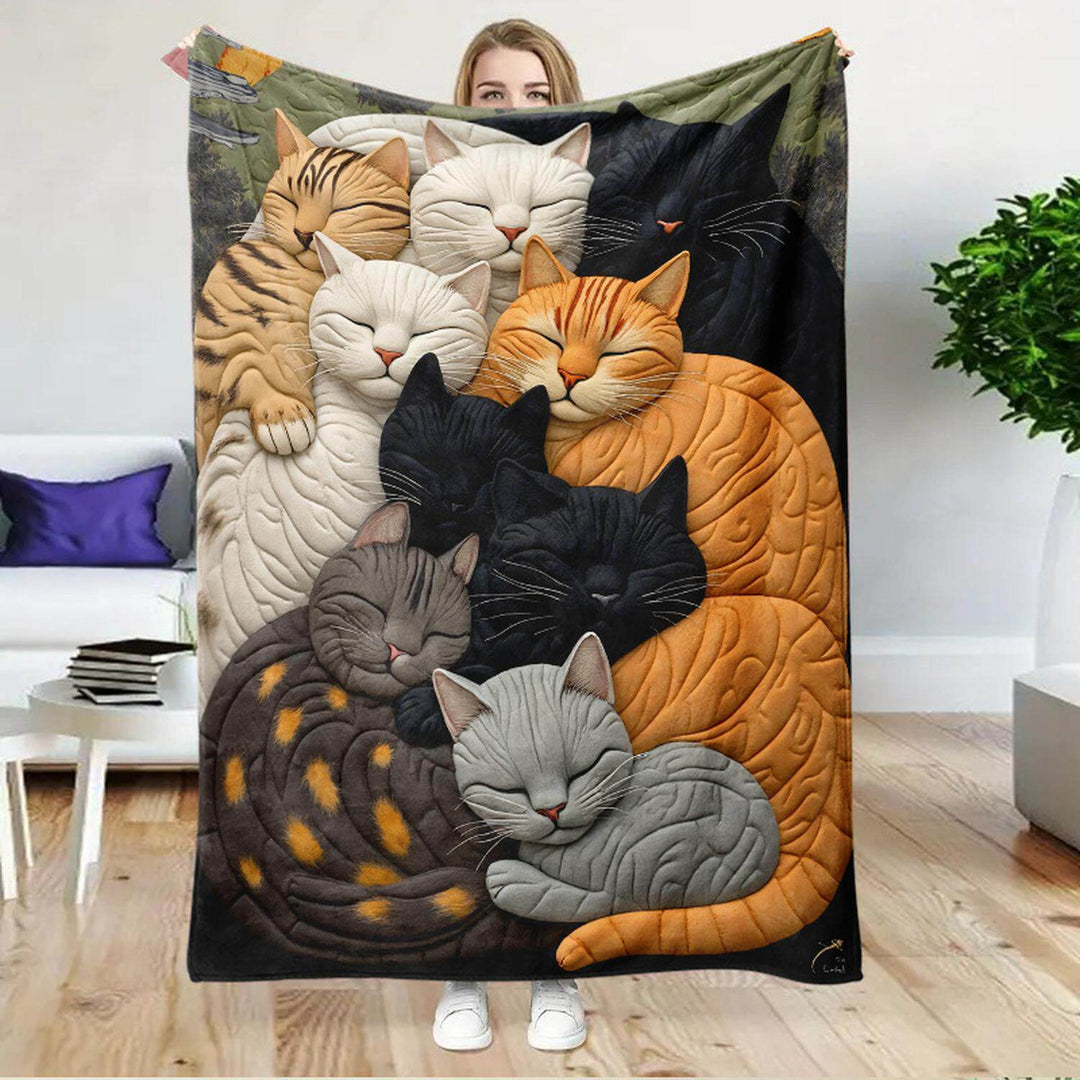Katzen-Themen-Plüschfleece-Decke
