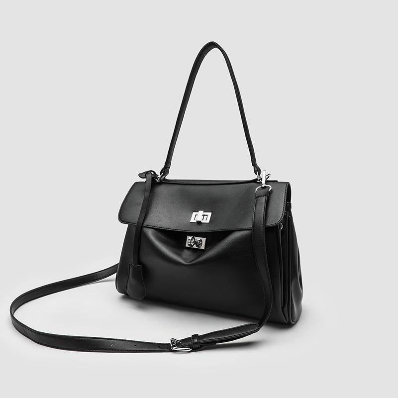 Strukturierte Lederhandtasche Karnz
