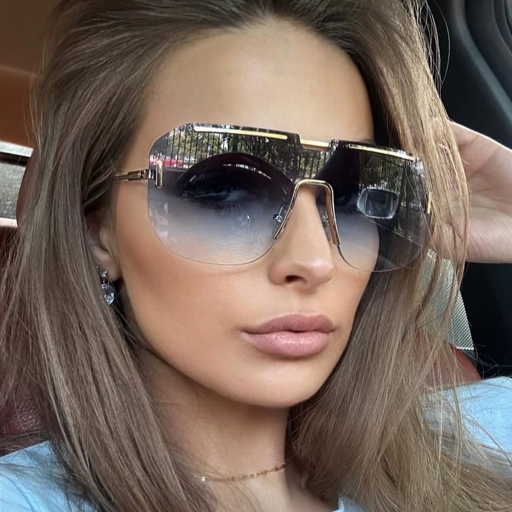 Damen geometrische Sonnenbrille mit stylischem Metallrahmen und UV-Schutz Karnz
