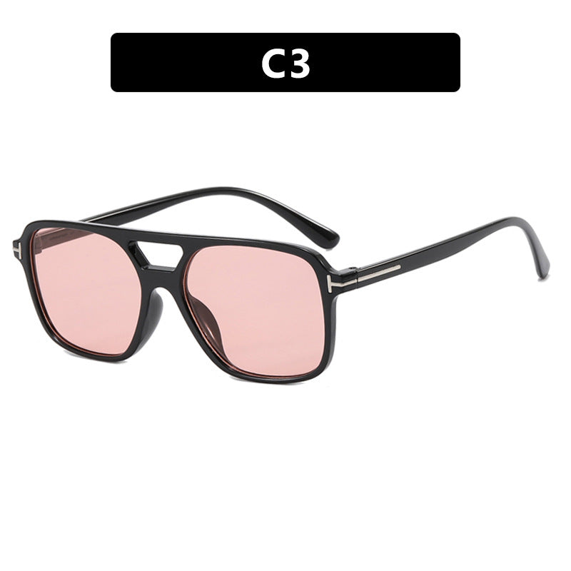 Damen elegante geometrische Sonnenbrille mit stilvollem Rahmen Karnz