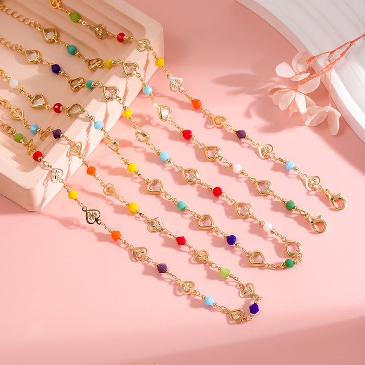 Buntes Herz Charm Armband Karnz