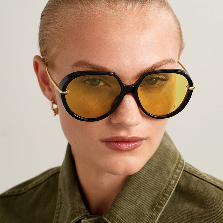 Damen Cat-Eye Sonnenbrille mit blendfreiem UV-Schutz und luxuriösem Metallrahmen Karnz
