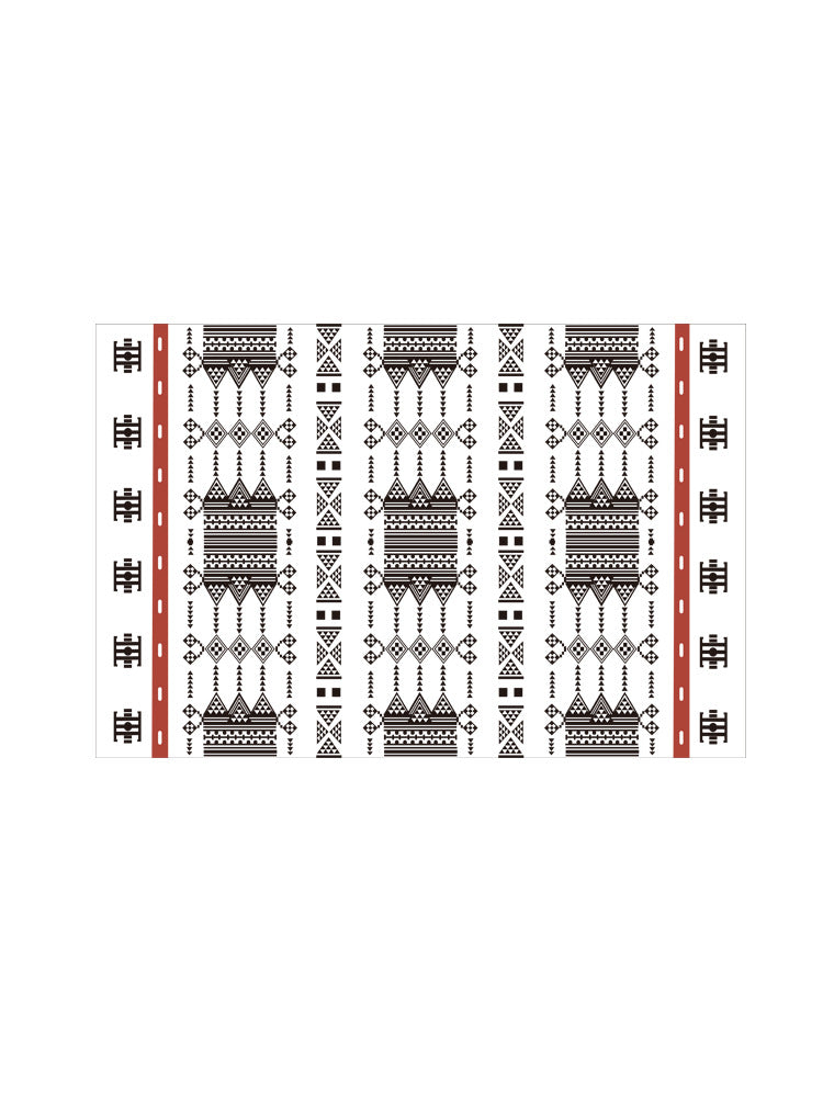 Abwaschbare Tischdecke mit kreisförmigem Retro-Print und PVC‑Beschichtung