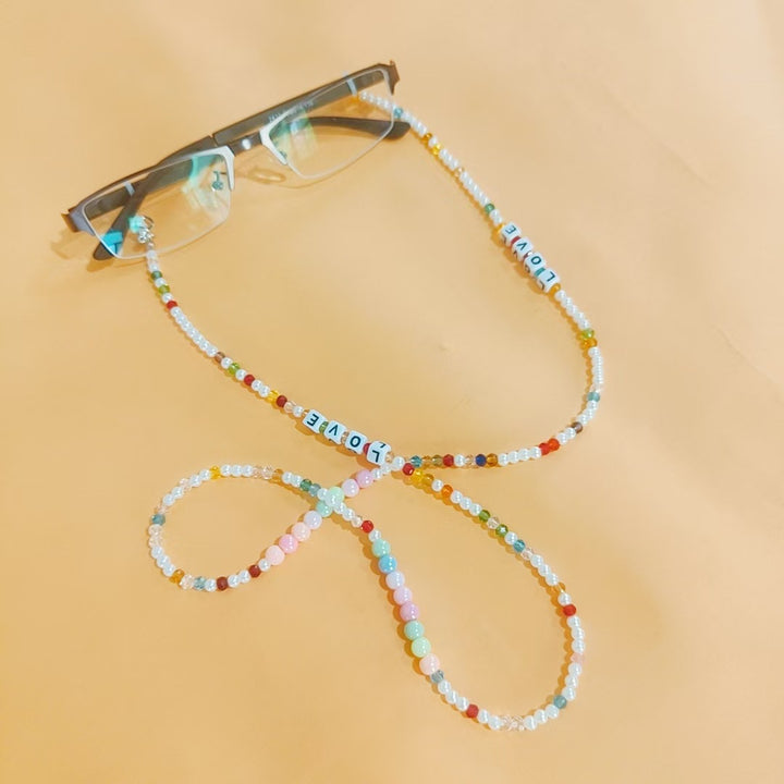 Brillenhalterkette mit Bunten Perlen Karnz